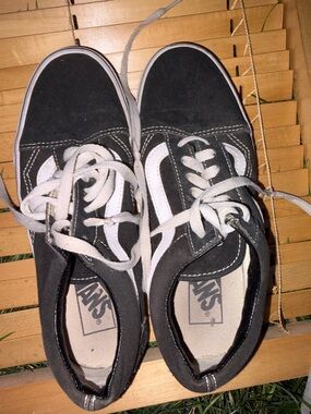 Vans Black and White Low-Top Skate Sneakers